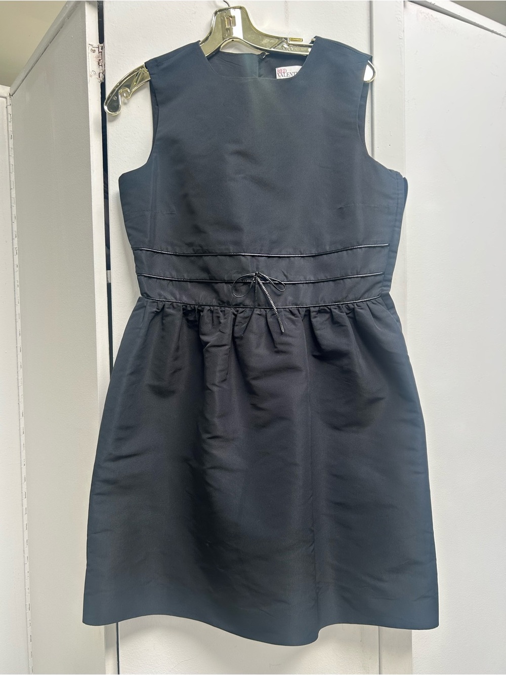 RED Valentino Black Sleeveless Fit-and-Flare Dress